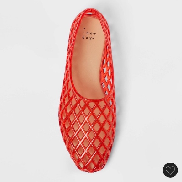 a new day Shoes - Women's jelly Mesh Slip-On Flats red 7.5 *READ DESCRIPTION**^